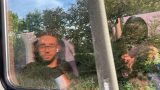 השתקפות ברכבת בנסיעה בין המבורג לקופנהגן